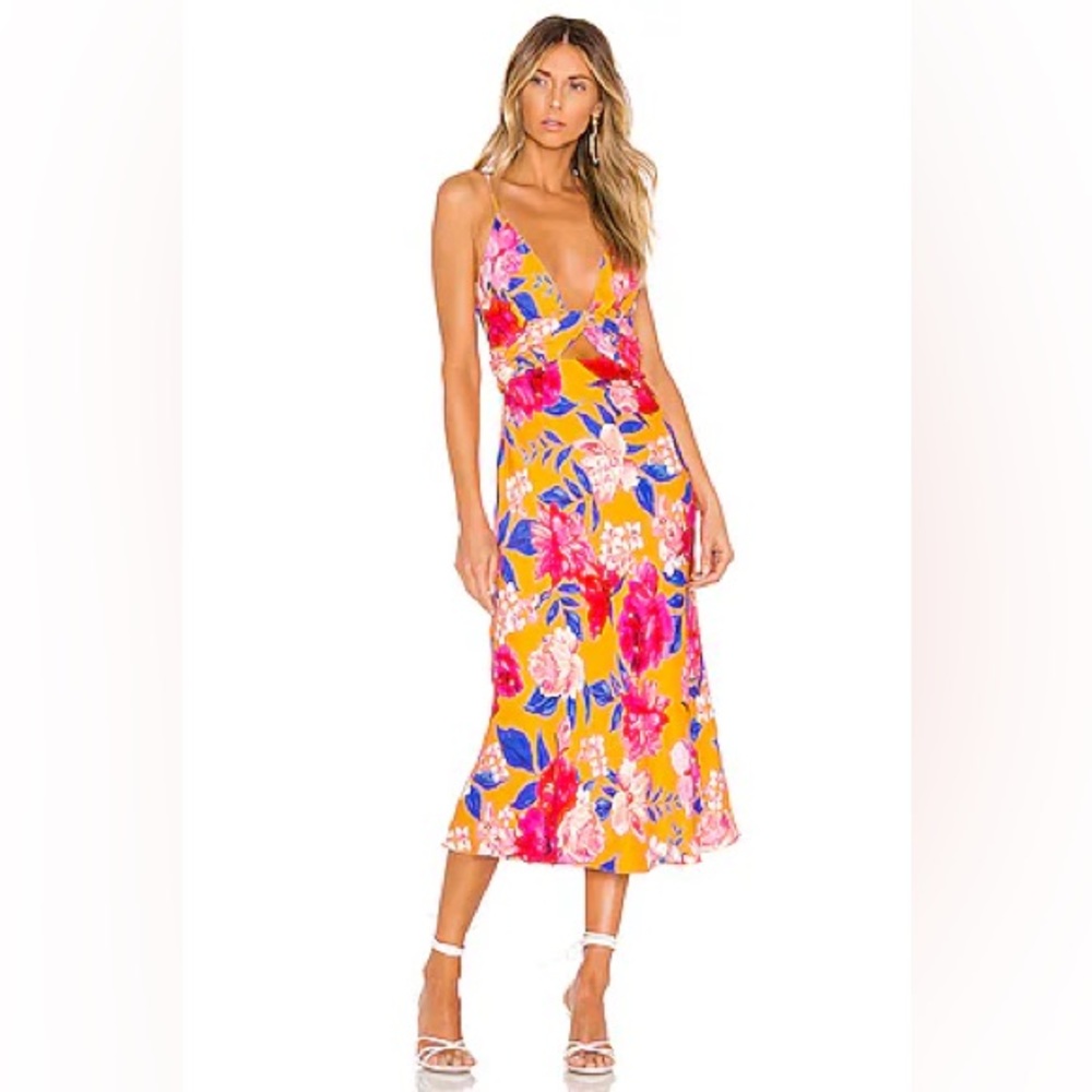 Ronny Kobo Bold Floral Midi Dress